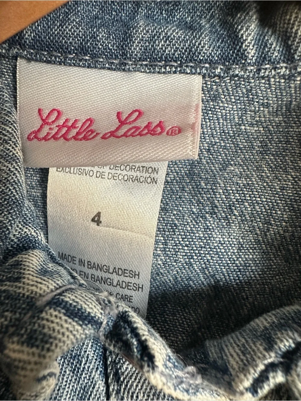 Little Lass Girls 2Pc Plush Corduroy Jumpsuit Denim Jacket Set Size 4 Heart - Picture 7 of 8